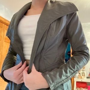 Blank NY pleather bomber